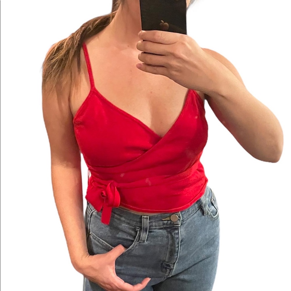 Urban Outfitters Red Wrap Tank Top